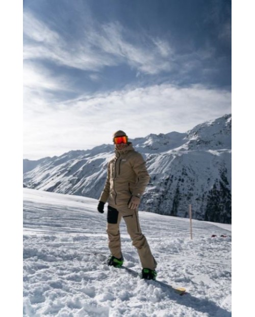 Men's beige ski and snowboard jacket IMPRESSIVE