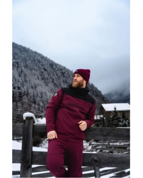 Men's wine red softshell sweatshirt TREKKING