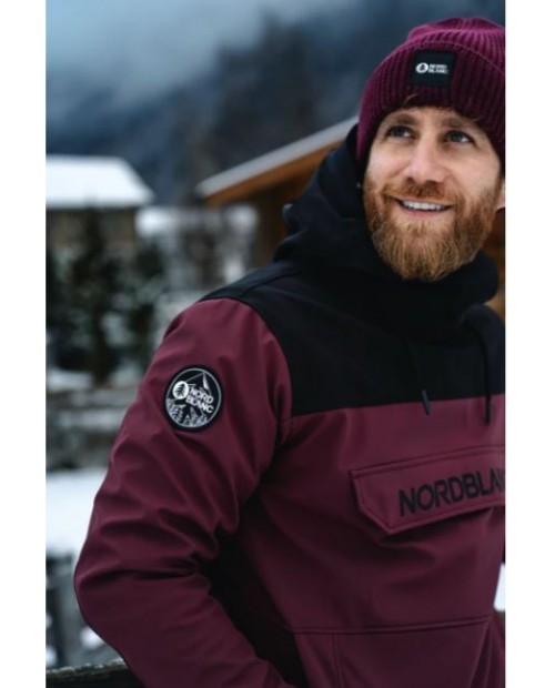 Men's wine red softshell sweatshirt TREKKING